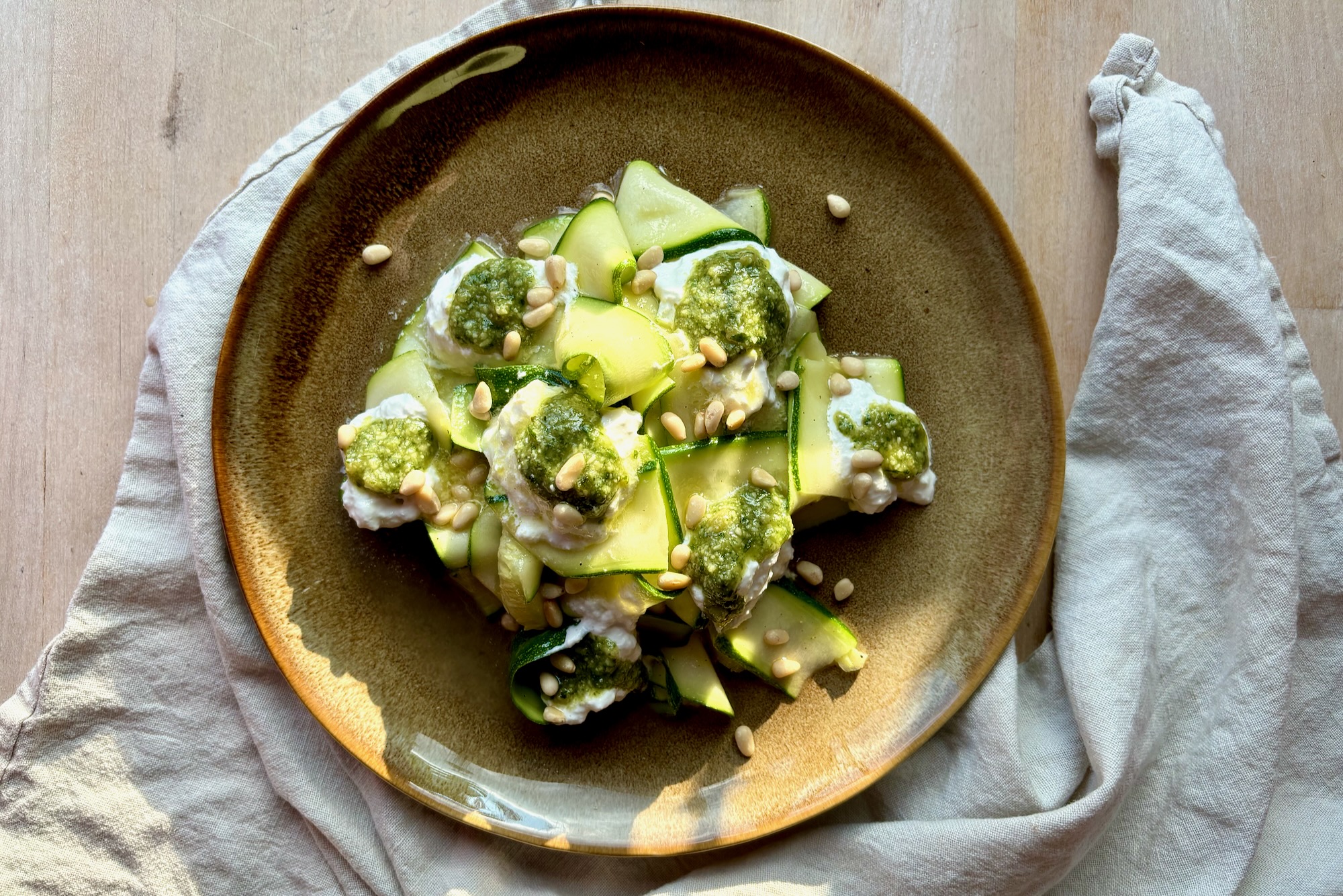 Marinated courgette