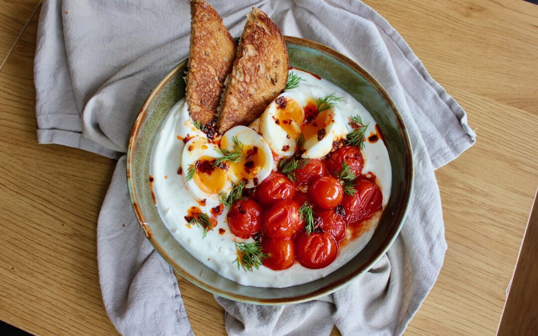 Turkish Eggs with Slow Roasted Cherry Tomatoes