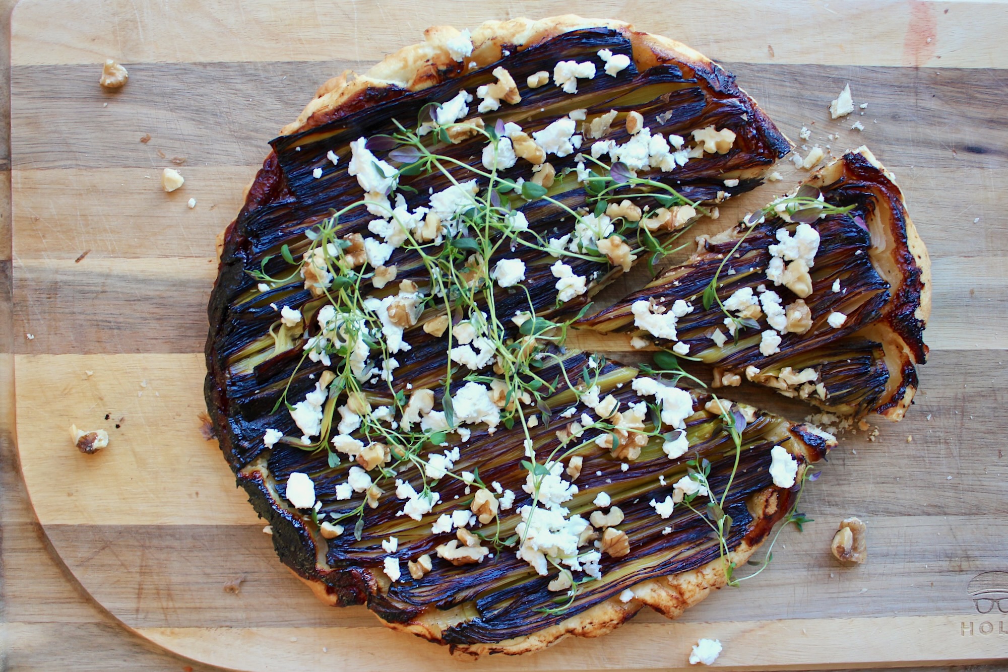Leek tarte tatin